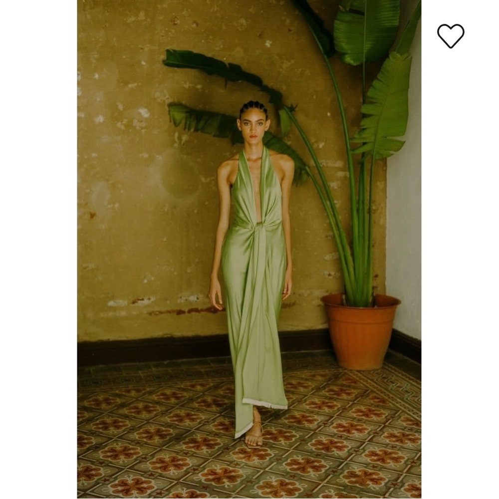 Maylé Vásquez “Pam II” Green Halter Dress size Small